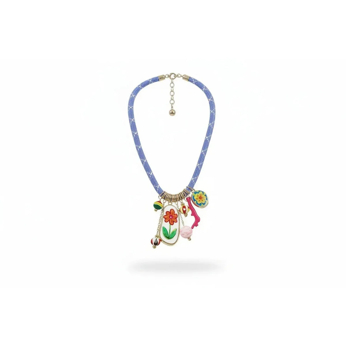 Island Bloom Layered Resin Flower Necklace (Pairs with Gold Chain)