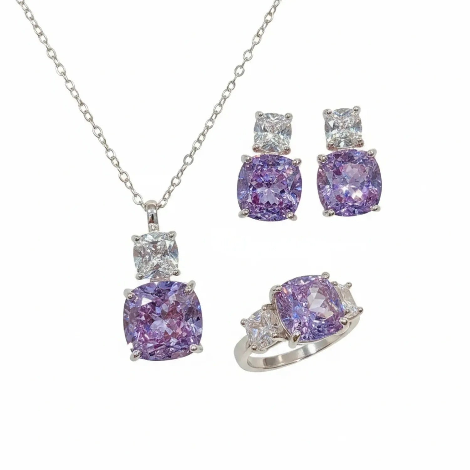 Jinbaoyuan Colored Gemstone High-Carbon Diamond Jewelry Set
