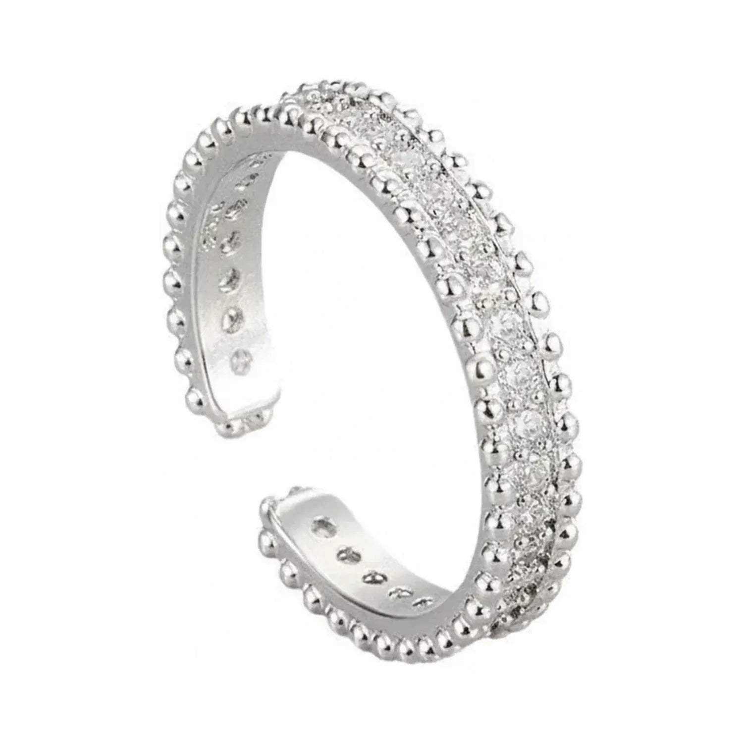 Jinbaoyuan Pavé Zirconia Open Ring