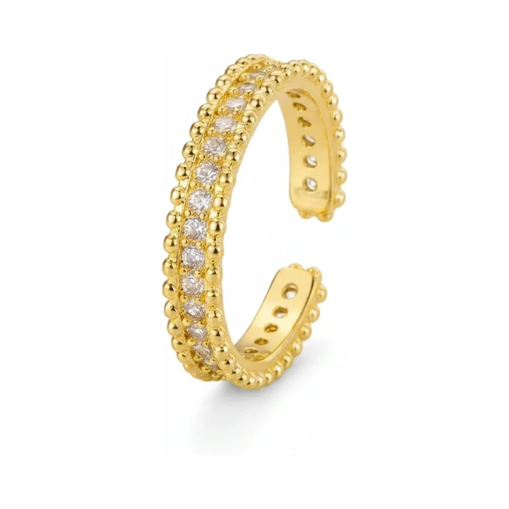 Jinbaoyuan Pavé Zirconia Open Ring