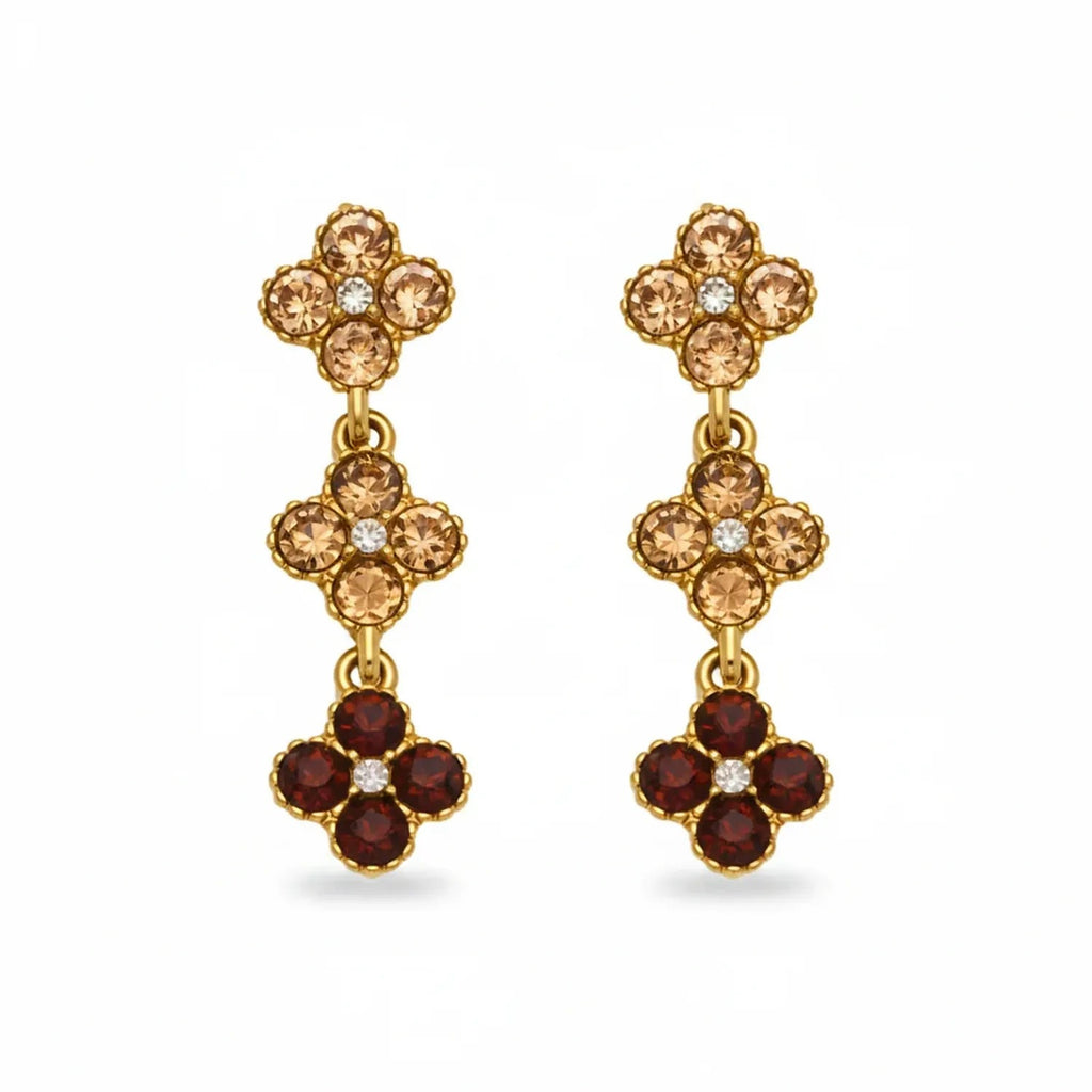 June Moshang Colored Zircon Four-Leaf Clover Jewelry Set (TXP533)