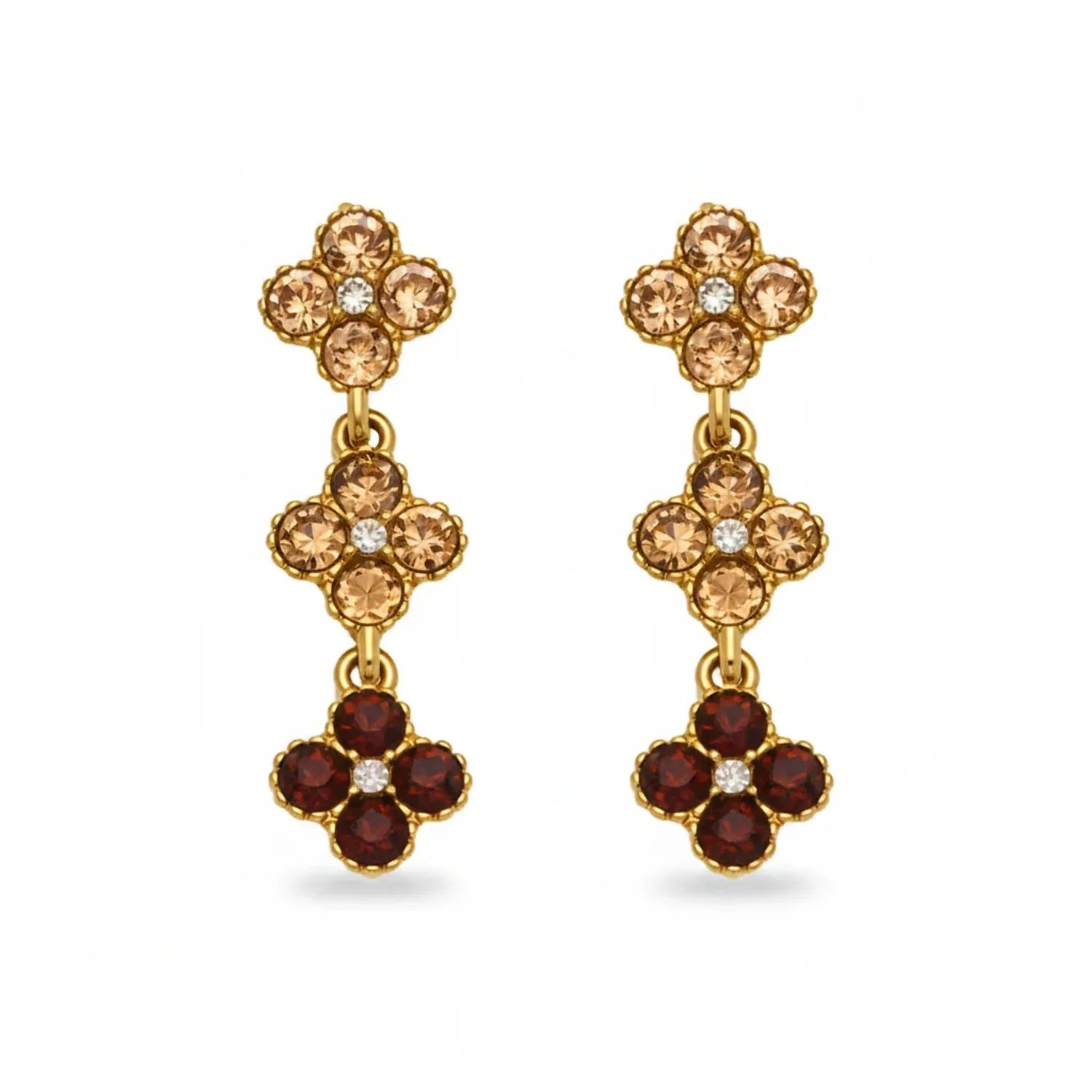 June Moshang Colored Zircon Four-Leaf Clover Jewelry Set (TXP533)