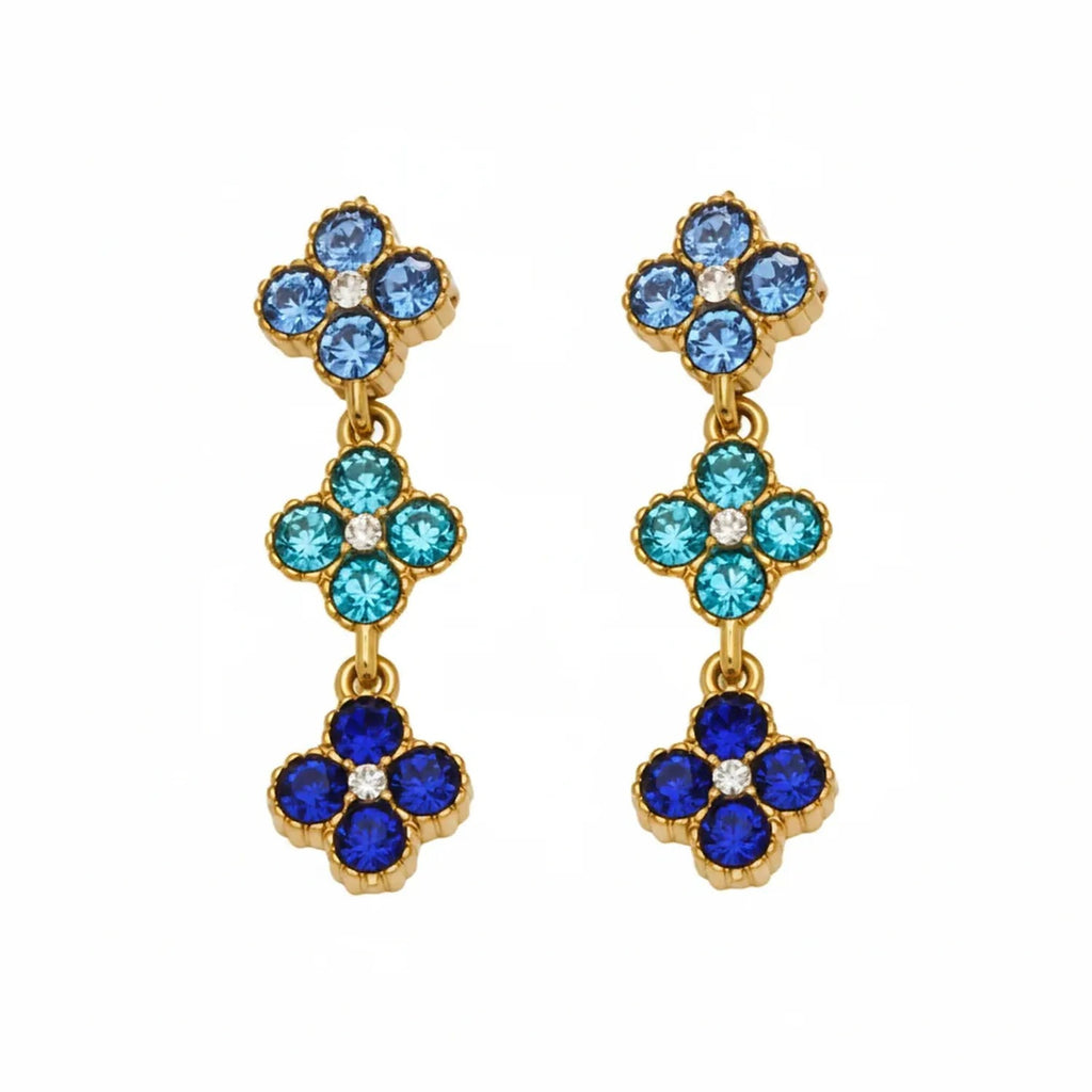 June Moshang Colored Zircon Four-Leaf Clover Jewelry Set (TXP533)