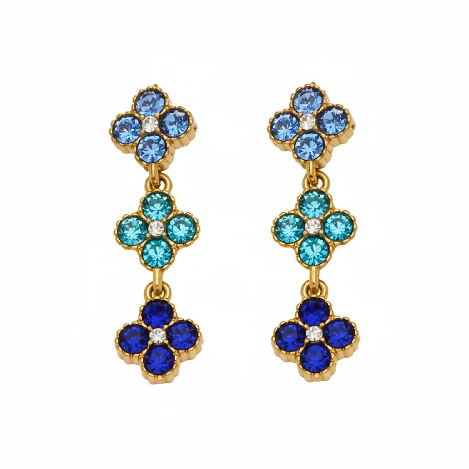 June Moshang Colored Zircon Four-Leaf Clover Jewelry Set (TXP533)
