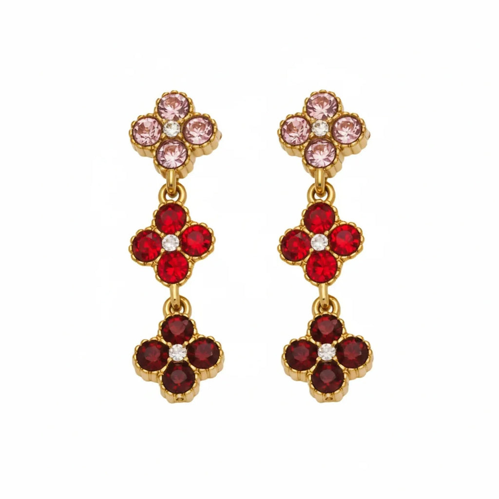 June Moshang Colored Zircon Four-Leaf Clover Jewelry Set (TXP533)
