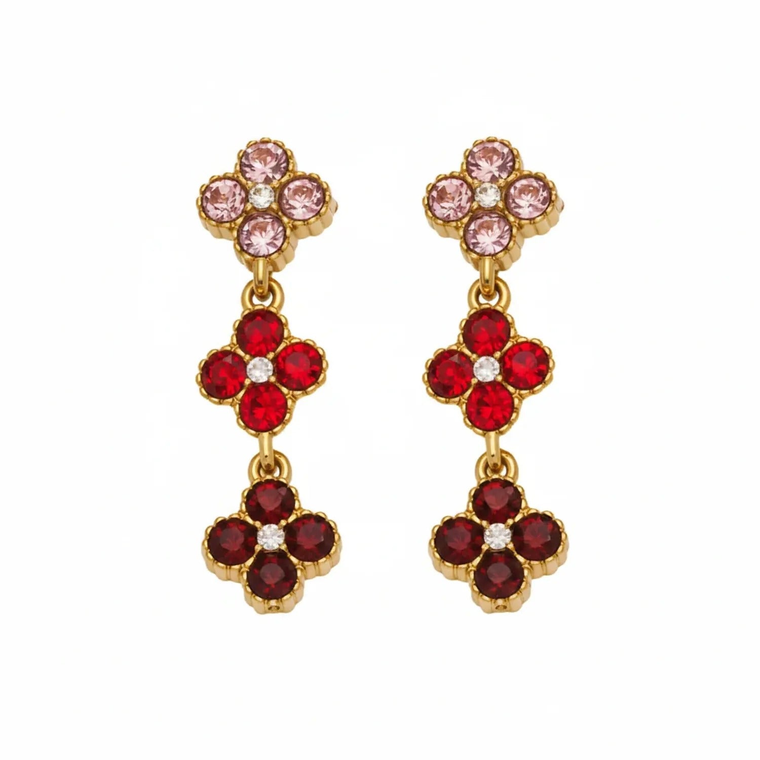 June Moshang Colored Zircon Four-Leaf Clover Jewelry Set (TXP533)
