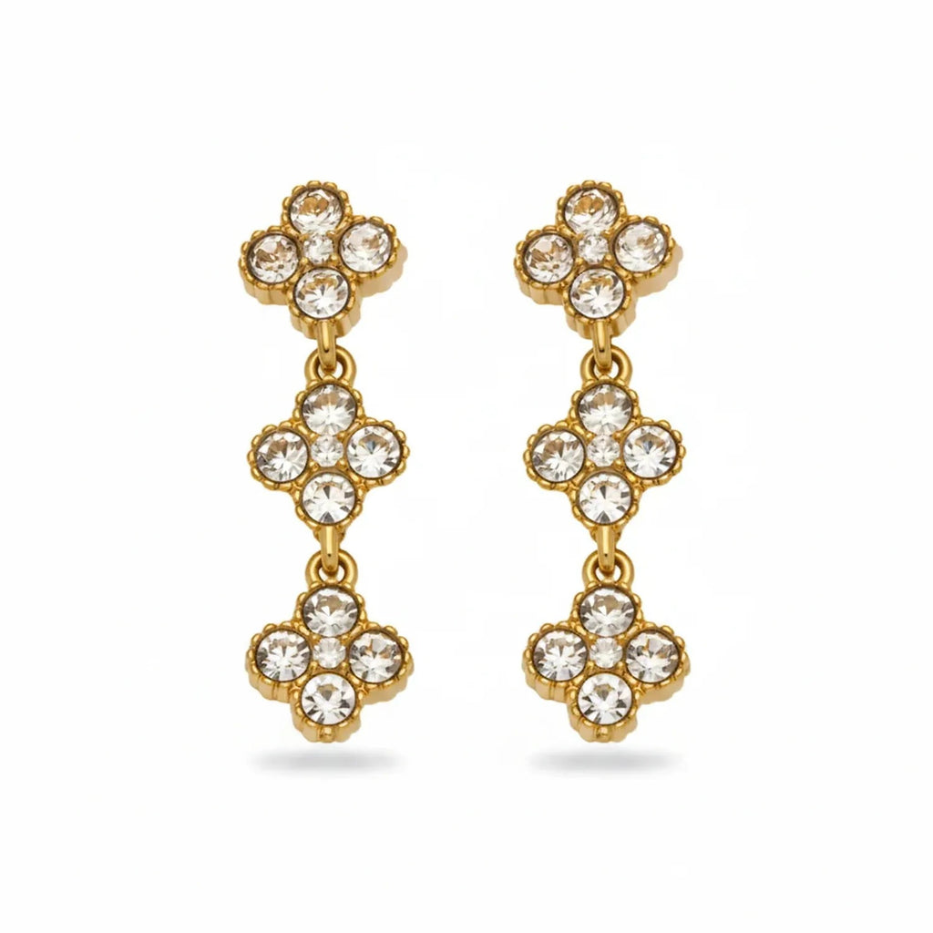 June Moshang Colored Zircon Four-Leaf Clover Jewelry Set (TXP533)