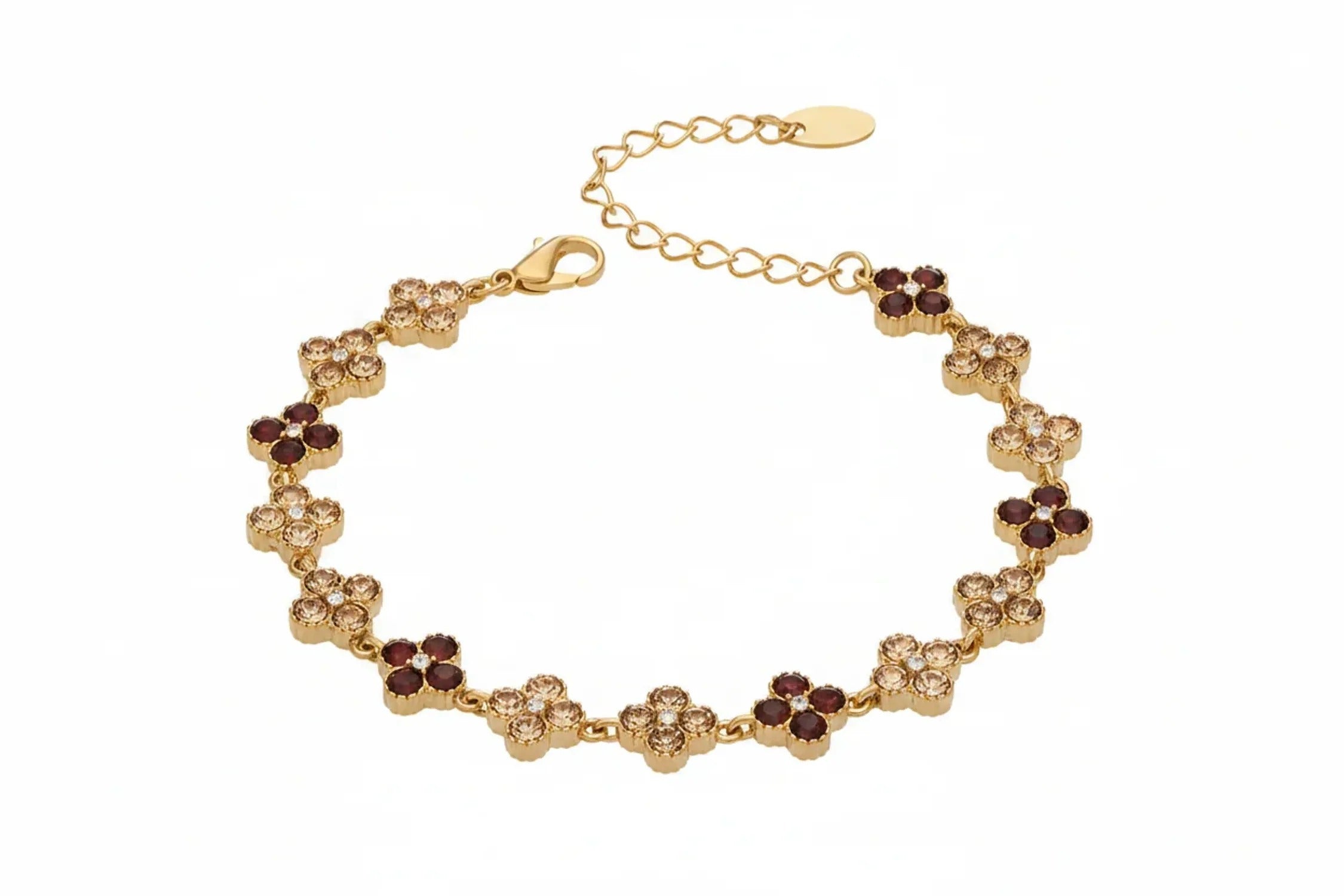 June Moshang Colored Zircon Four-Leaf Clover Jewelry Set (TXP533)