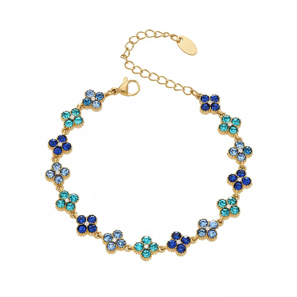 June Moshang Colored Zircon Four-Leaf Clover Jewelry Set (TXP533)