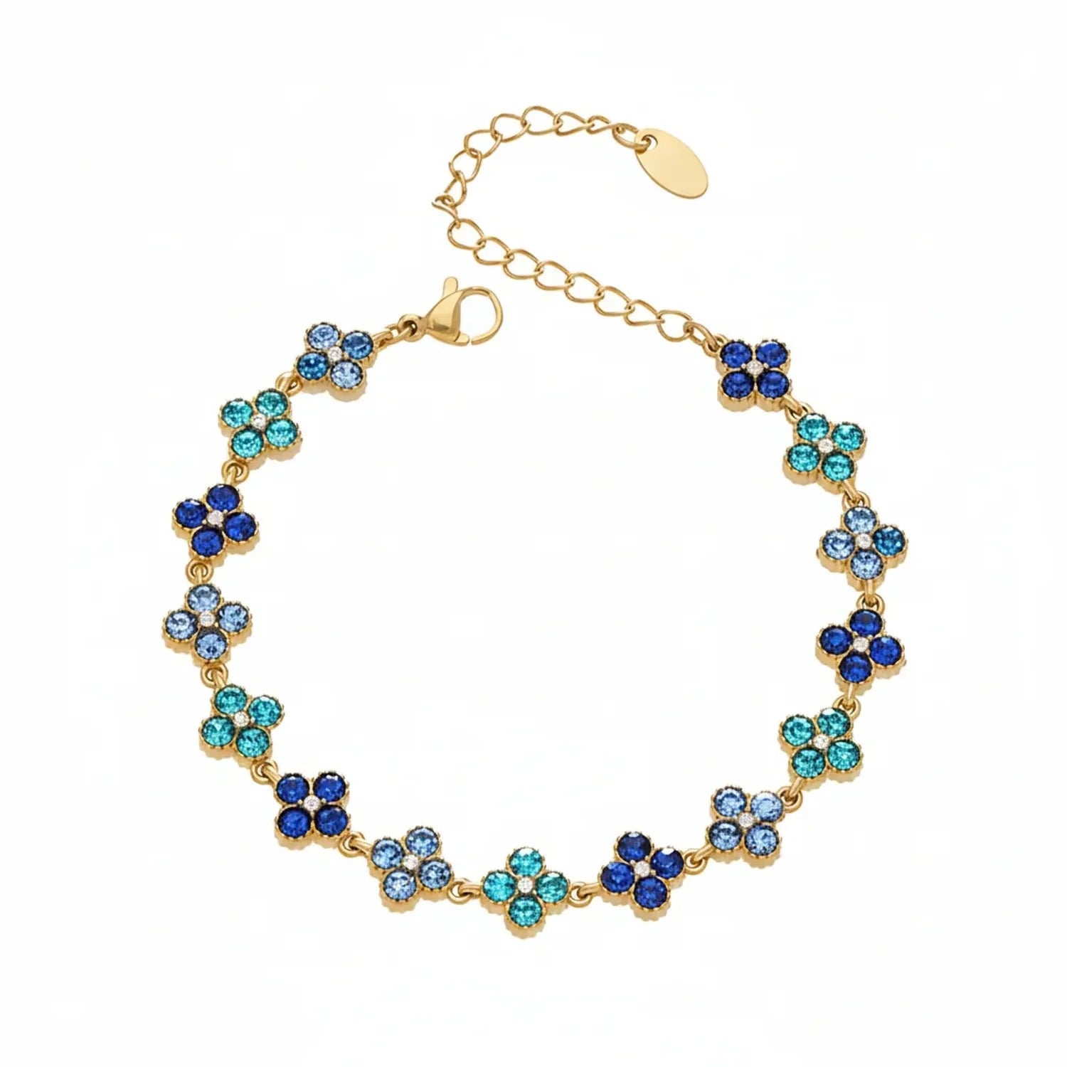 June Moshang Colored Zircon Four-Leaf Clover Jewelry Set (TXP533)