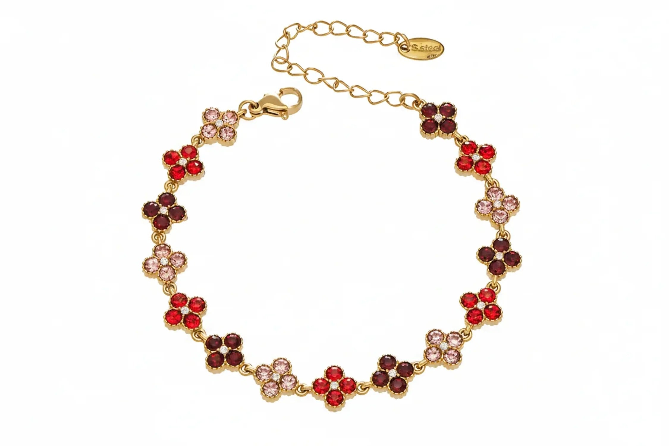 June Moshang Colored Zircon Four-Leaf Clover Jewelry Set (TXP533)
