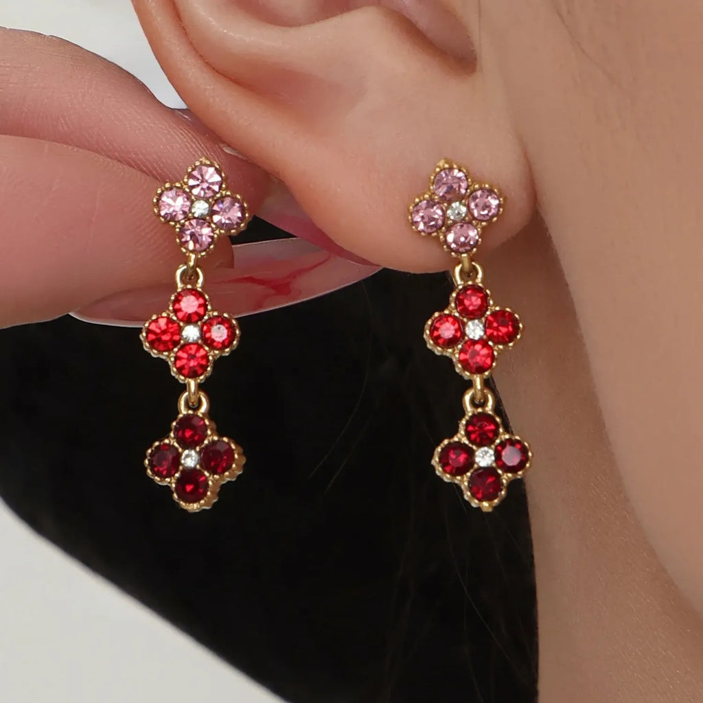 June Moshang Colored Zircon Four-Leaf Clover Jewelry Set (TXP533)