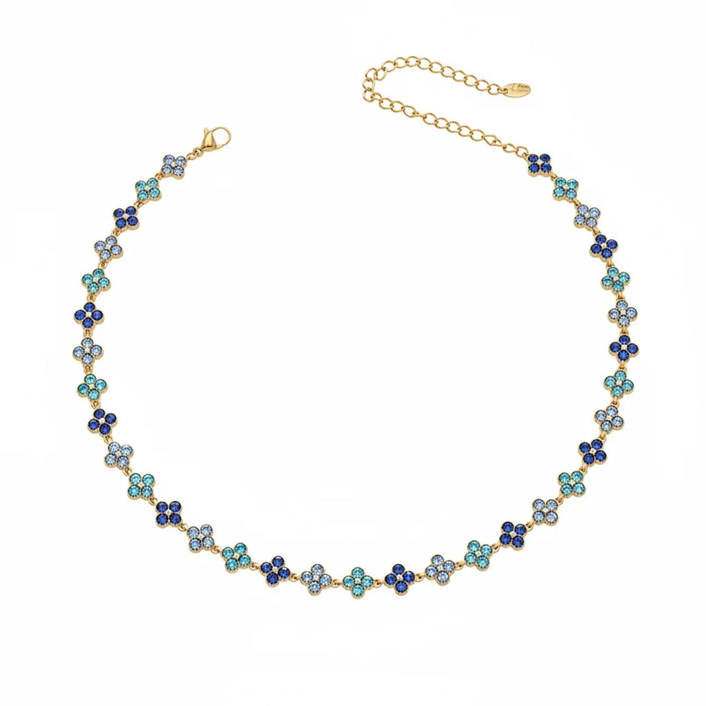 June Moshang Colored Zircon Four-Leaf Clover Jewelry Set (TXP533)
