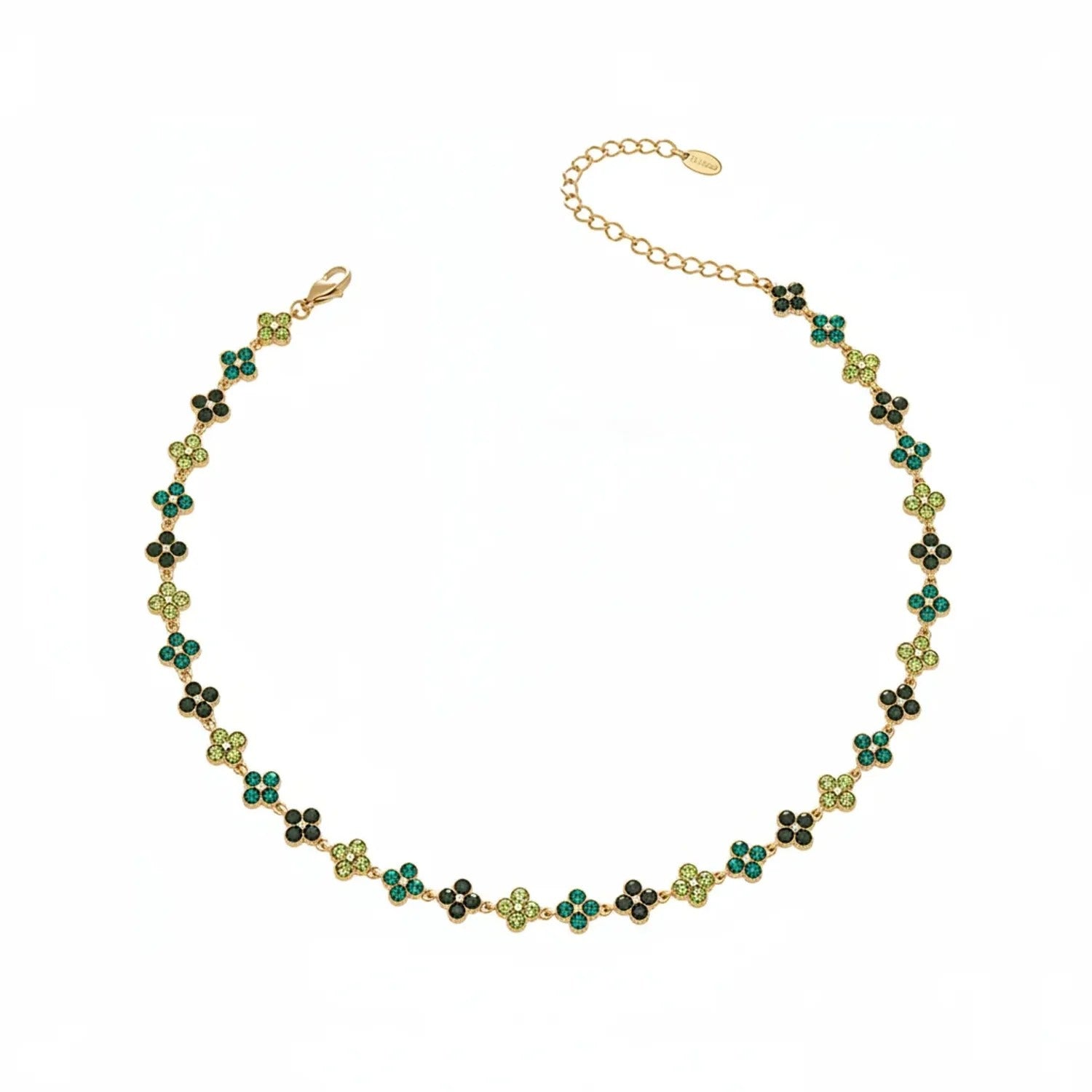 June Moshang Colored Zircon Four-Leaf Clover Jewelry Set (TXP533)