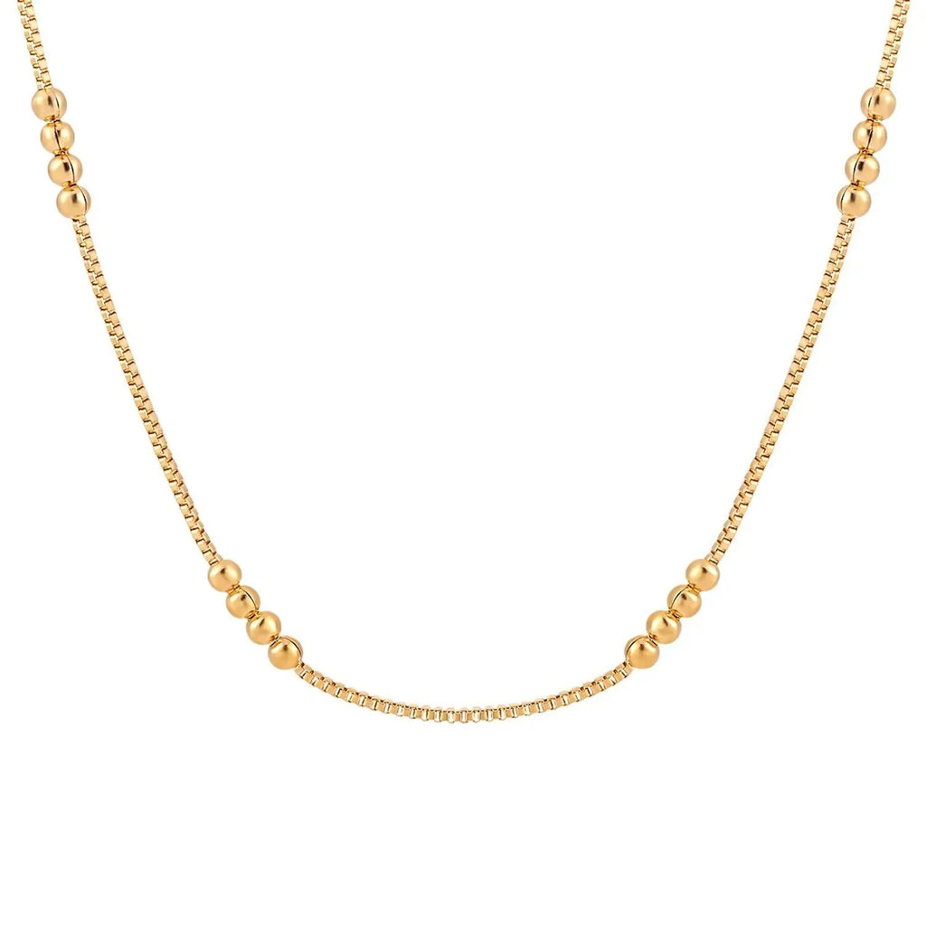 Kaiyado — 24K Gold Electroplated Titanium Steel M-Clasp Bead Chain Clavicle Necklace
