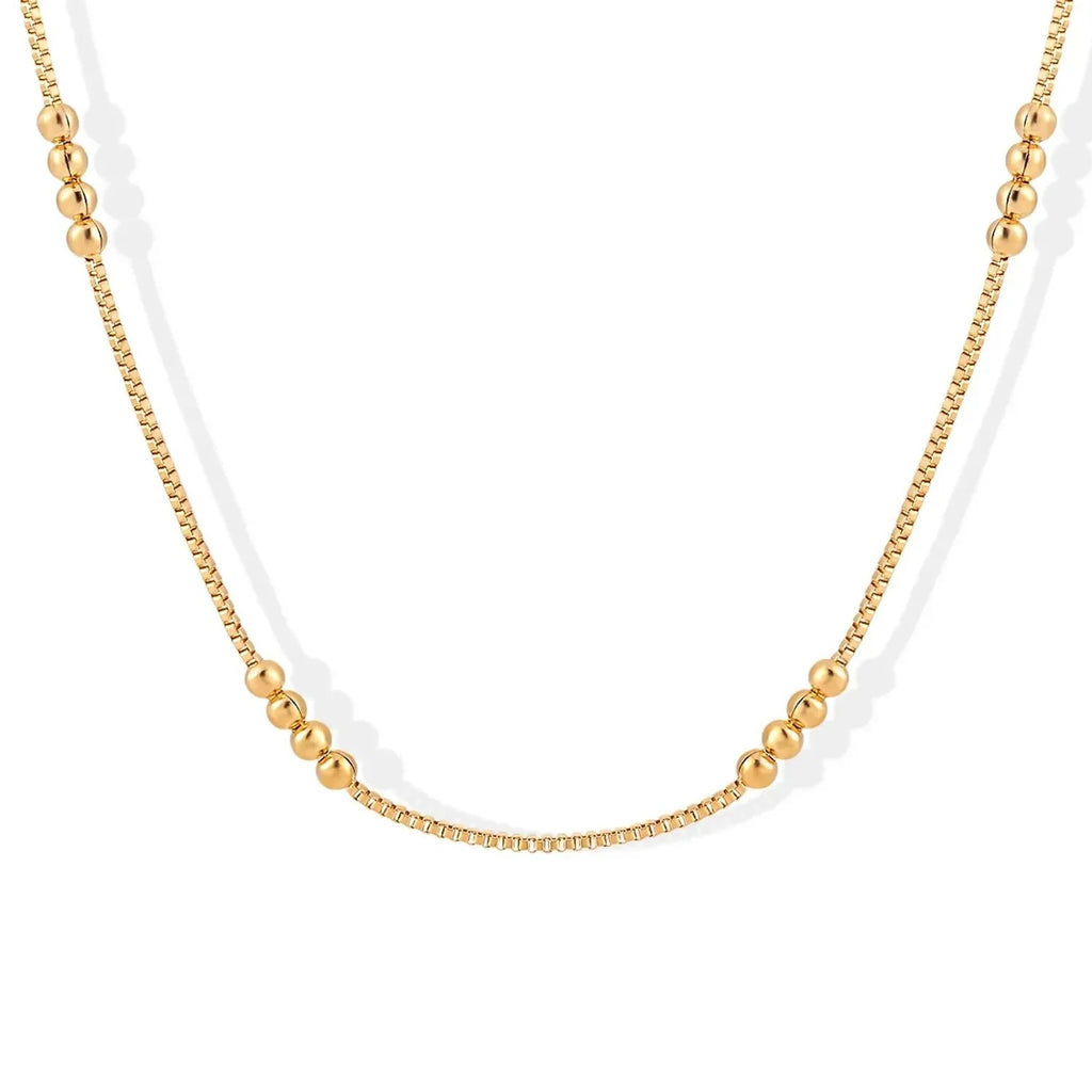 Kaiyado — 24K Gold Electroplated Titanium Steel M-Clasp Bead Chain Clavicle Necklace