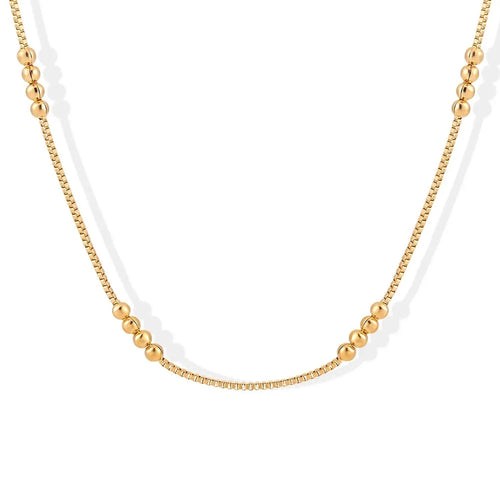 Kaiyado — 24K Gold Electroplated Titanium Steel M-Clasp Bead Chain Clavicle Necklace