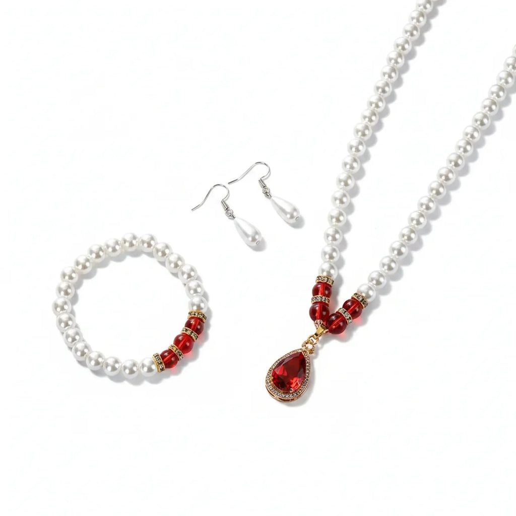 Korean Pearl Necklace & Jewelry Gift Set