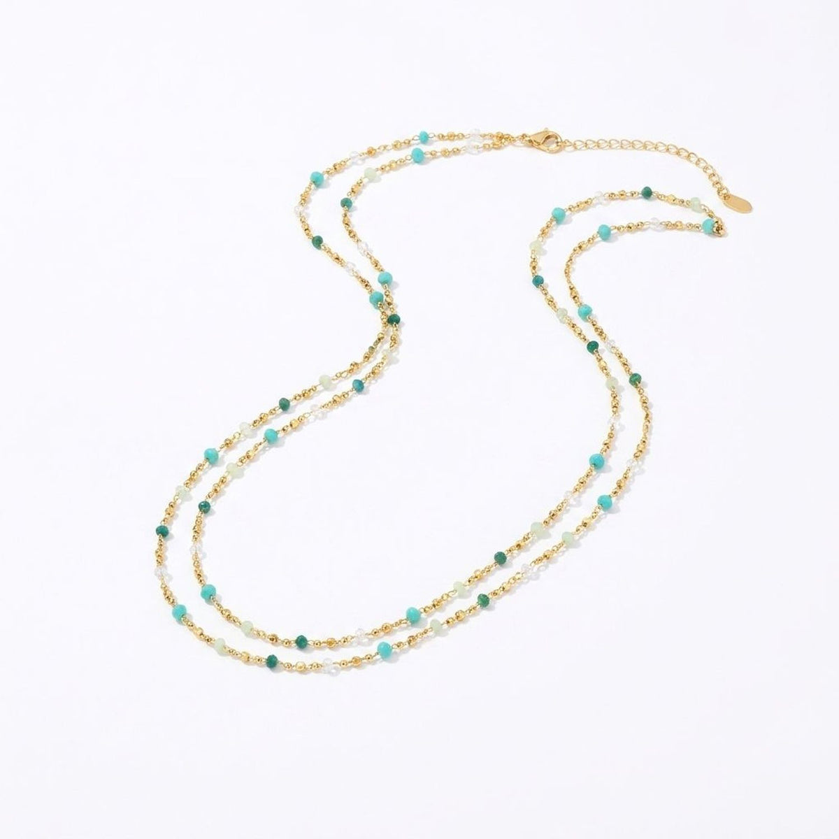 Korean Retro Natural Stone Beaded Necklaces for Women - Fine & Thick Strand Clavicle Chain