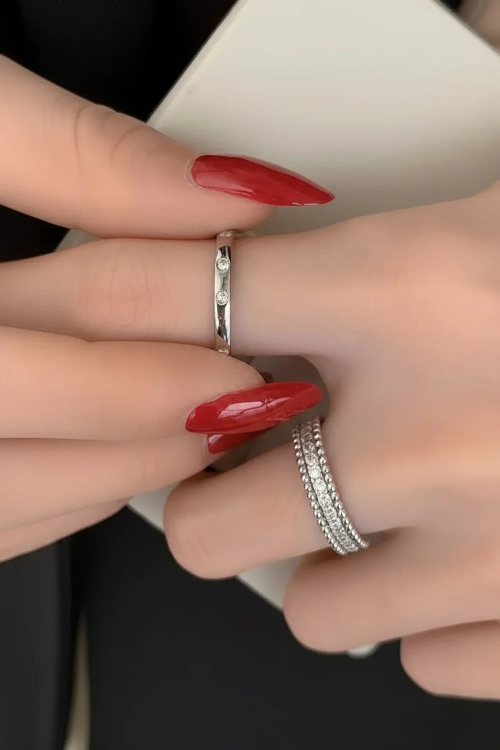 Korean Rhinestone Open Ring — Minimalist Elegant 2023