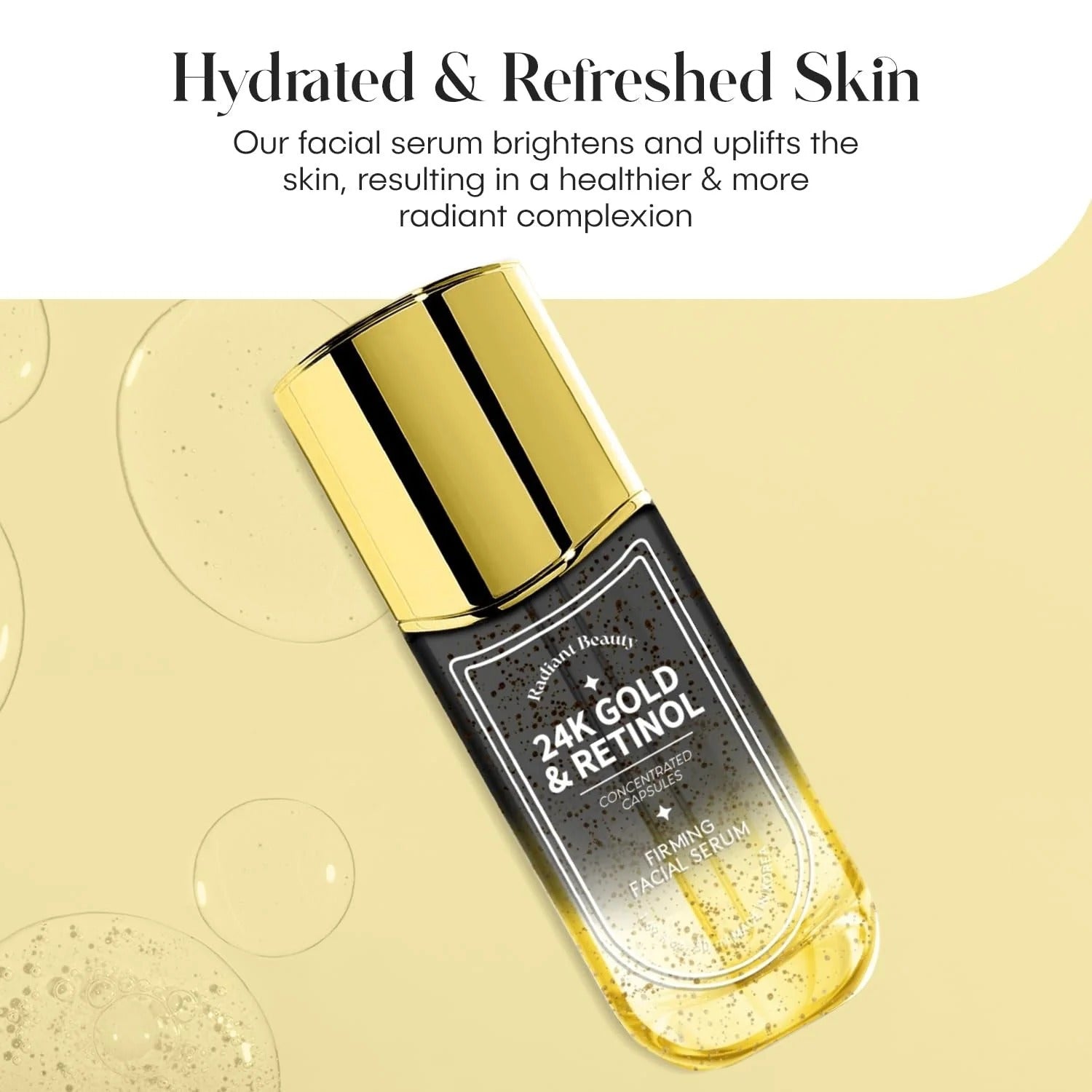Korean Skin Care — 24K Gold & Retinol Firming Serum - Moisturizing, & Protecting - Reduces Dark Spots & Wrinkles - Dermatologist Tested, Korean Skin Care - 1.69 FL.OZ.
