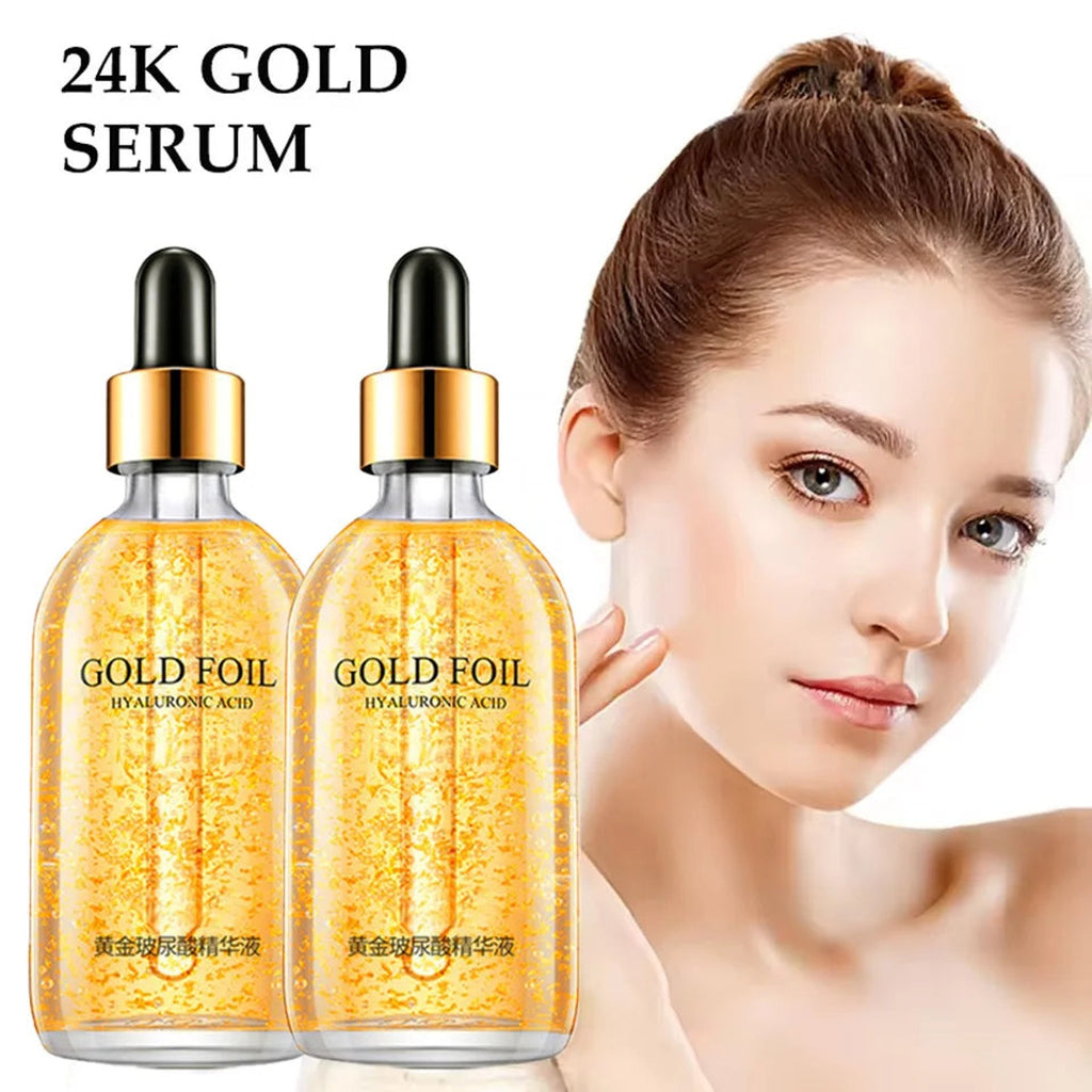 Korean Skin Care — Korean Skin Care 24K Gold & Hyaluronic Acid Face Serum - Anti-Aging Brightening Facial Essence