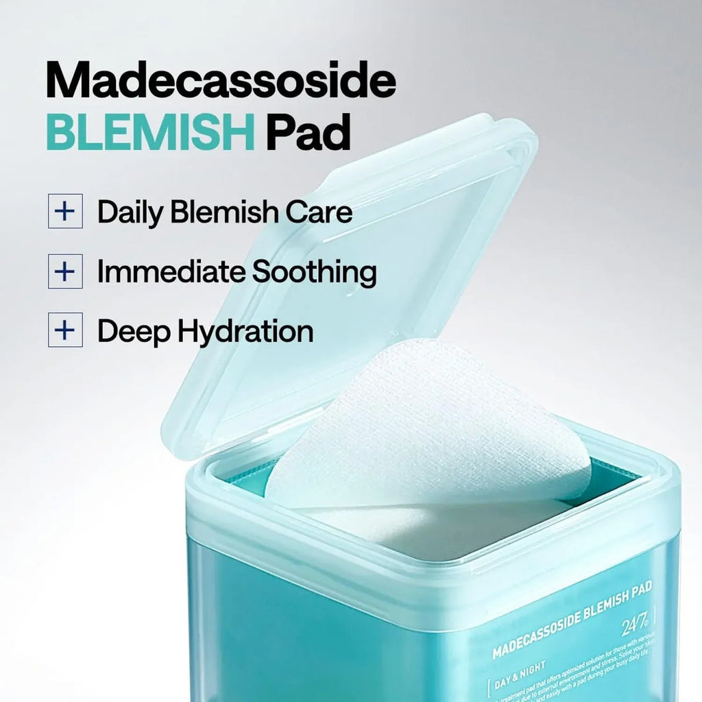 Korean Skin Care — Madecassoside Toner Pads - with Centella Asiatica to Treat Blemishes and Improve Uneven Skin Tone - Vegan Gauze Fabric