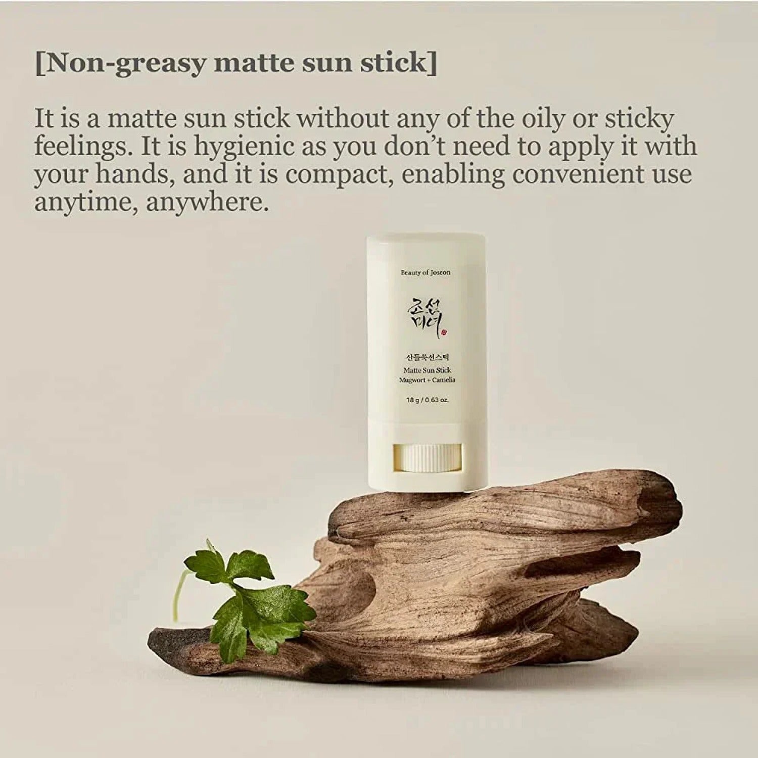 Korean Skin Care — Beauty of Joseon Matte Sunstick Mugwort + Camelia SPF 50+ PA++++ Korean Skincare Sunscreen
