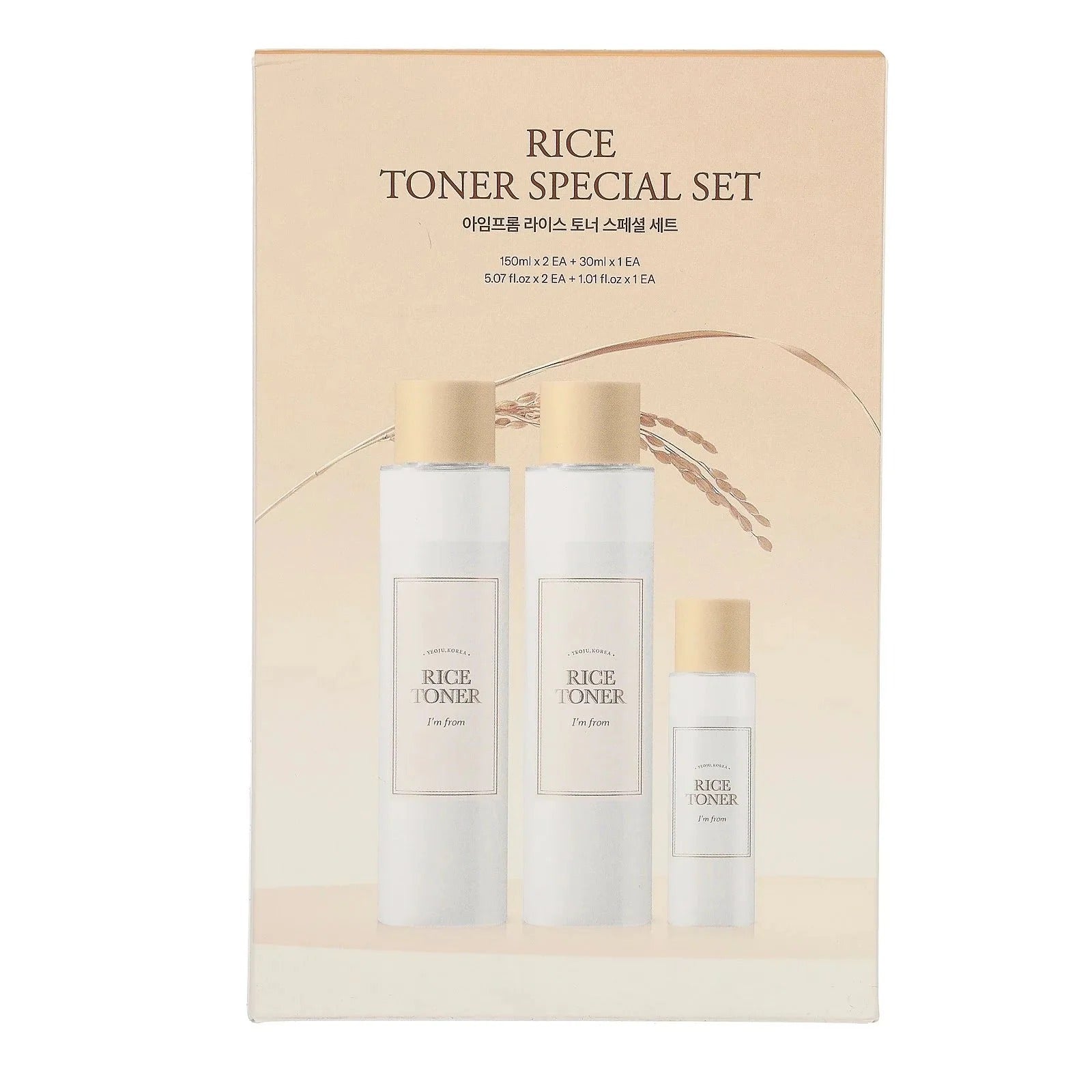 Korean Skin Care — Rice Toner Special Set, 3 Pieces