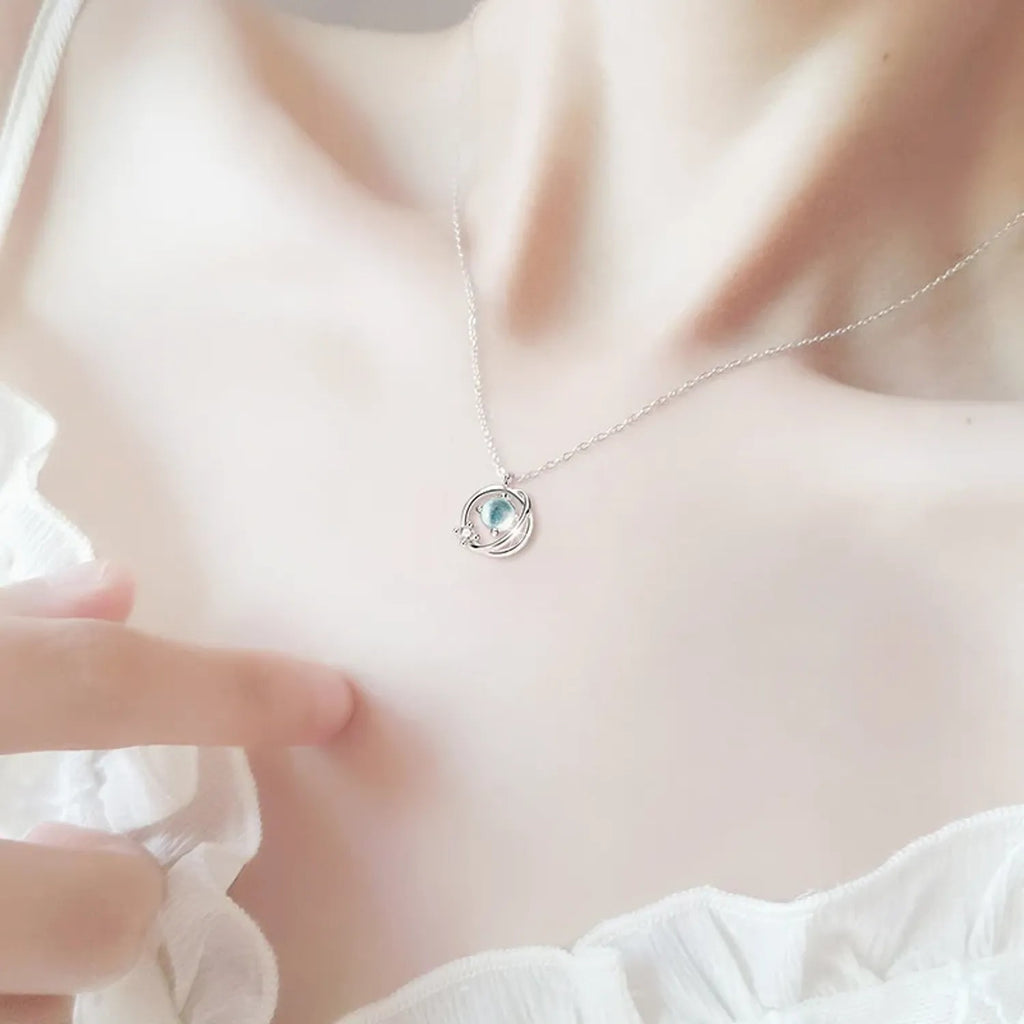Lihexing S925 Silver Dreamy Planet Necklace