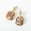 Linda's Look Baroque Pearl Jewelry Set in Purple with 925 Sterling Silver Posts