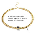 Black Shell Square Link Titanium Steel Gold Chain & Gold Necklace Set