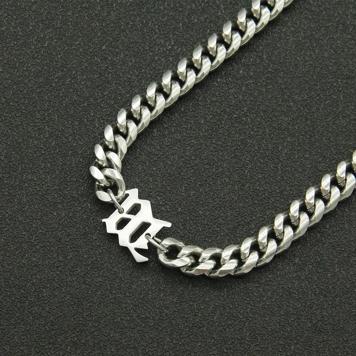 Linda's Look Bold Cuban Link Chain - Silver Titanium Steel Necklace and Bracelet