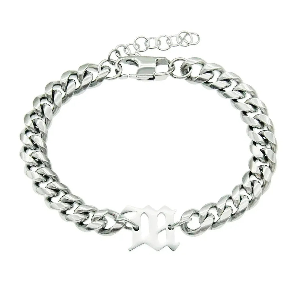 Linda's Look Bold Cuban Link Chain - Silver Titanium Steel Necklace and Bracelet