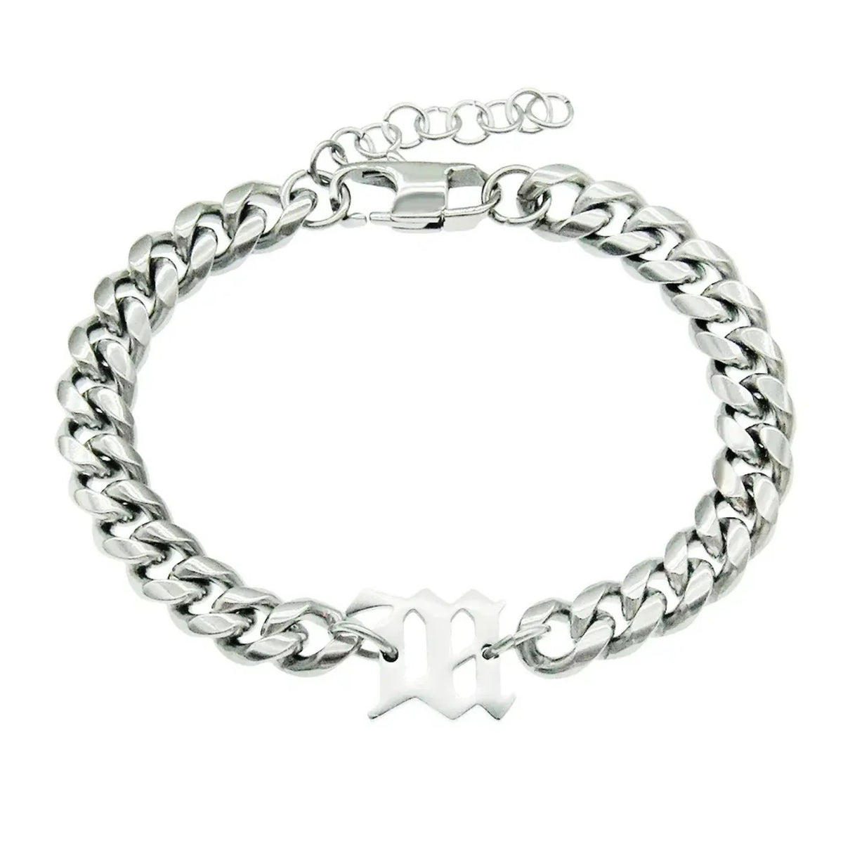 Linda's Look Bold Cuban Link Chain - Silver Titanium Steel Necklace and Bracelet