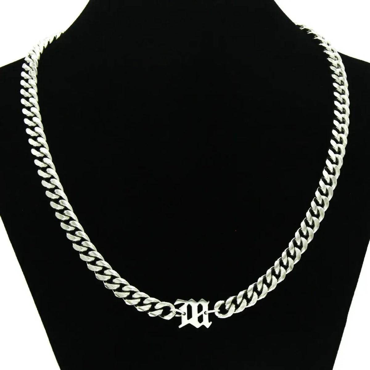 Linda's Look Bold Cuban Link Chain - Silver Titanium Steel Necklace and Bracelet