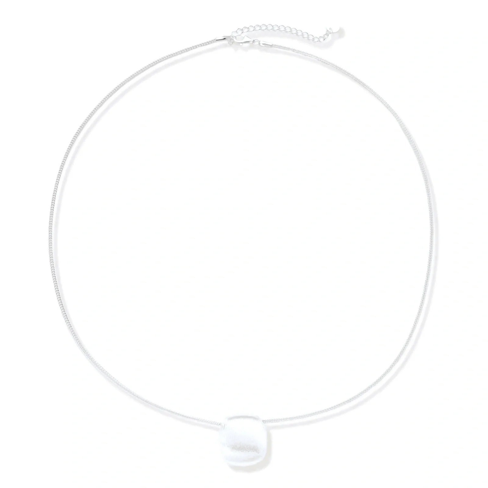 Linda's Look — Brushed Silver Disc Necklace by Linda's Look