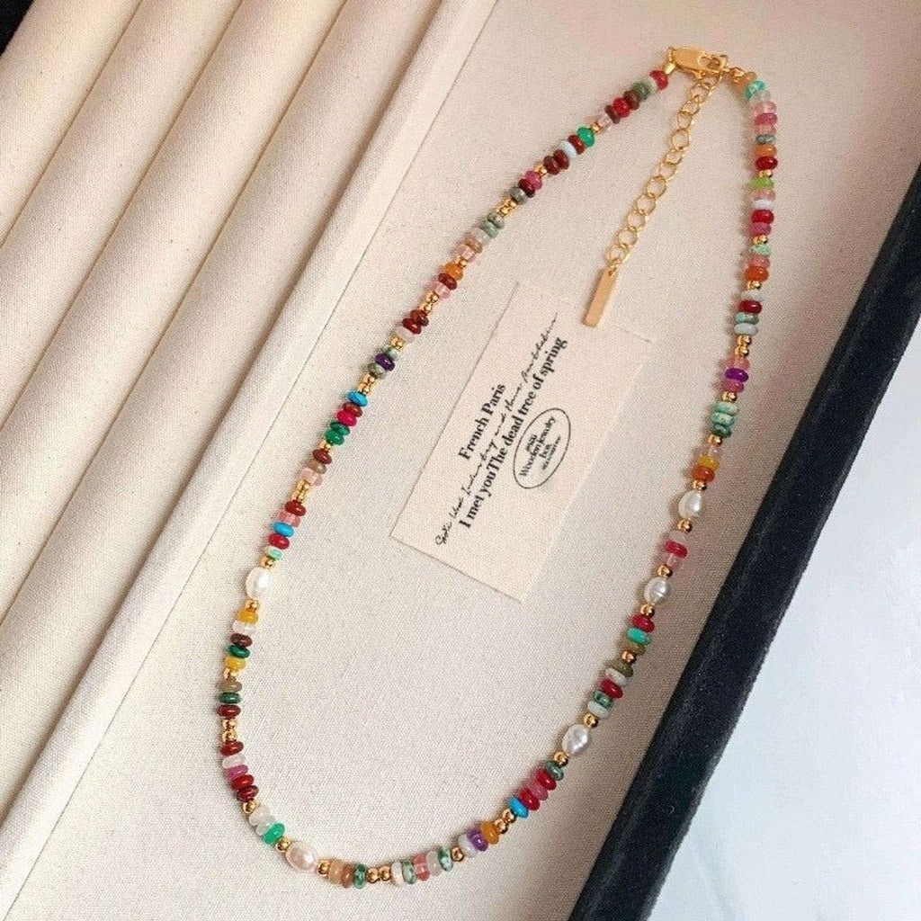 Linda's Look Candy Stone and Pearl Beaded Set - Freshwater Pearls, Natural Stone and Glass