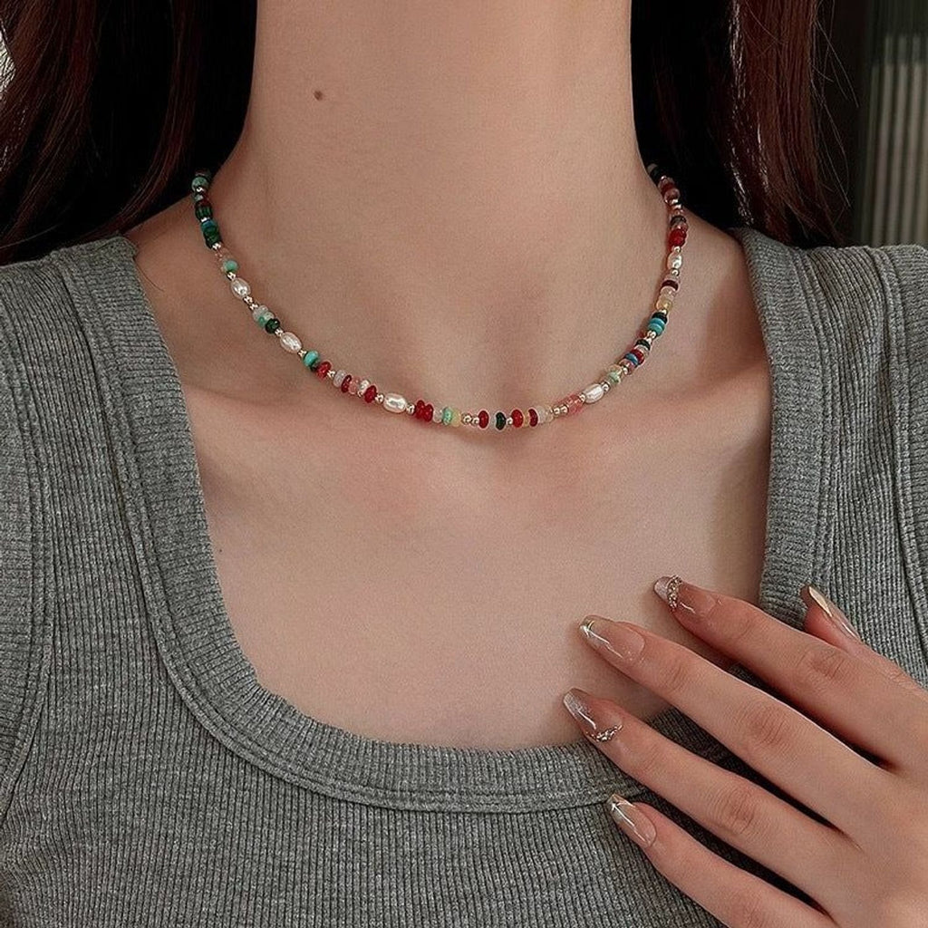 Linda's Look Candy Stone and Pearl Beaded Set - Freshwater Pearls, Natural Stone and Glass