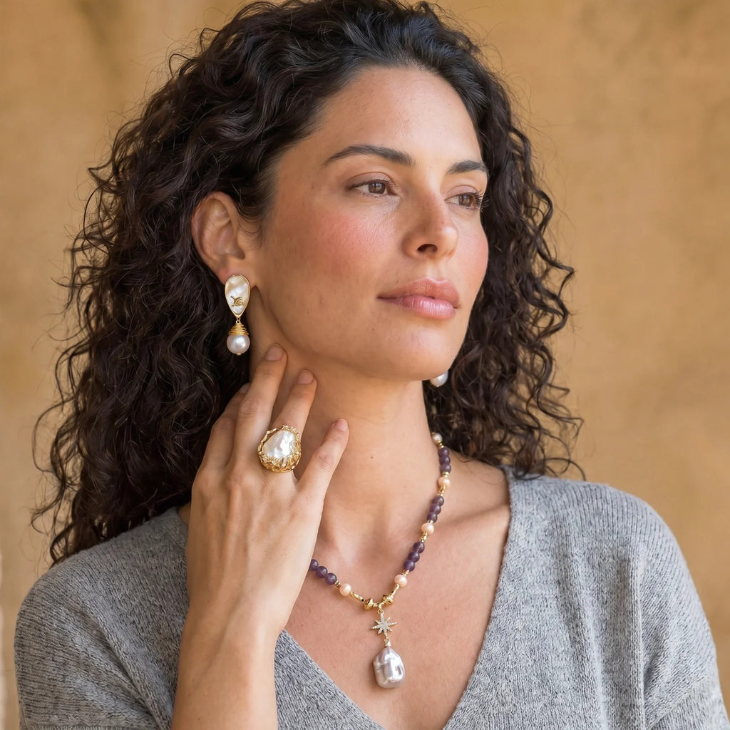 Linda's Look — Celestial Amethyst Pearl Necklace by Linda's Look
