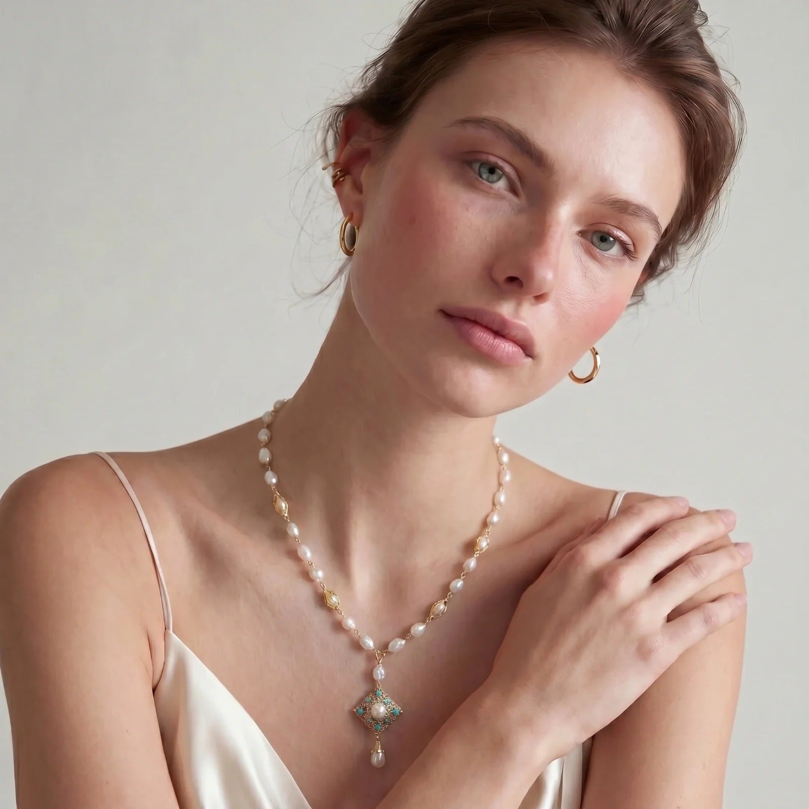 Linda's Look — Celestial Pearl Drop Necklace by Linda's Look