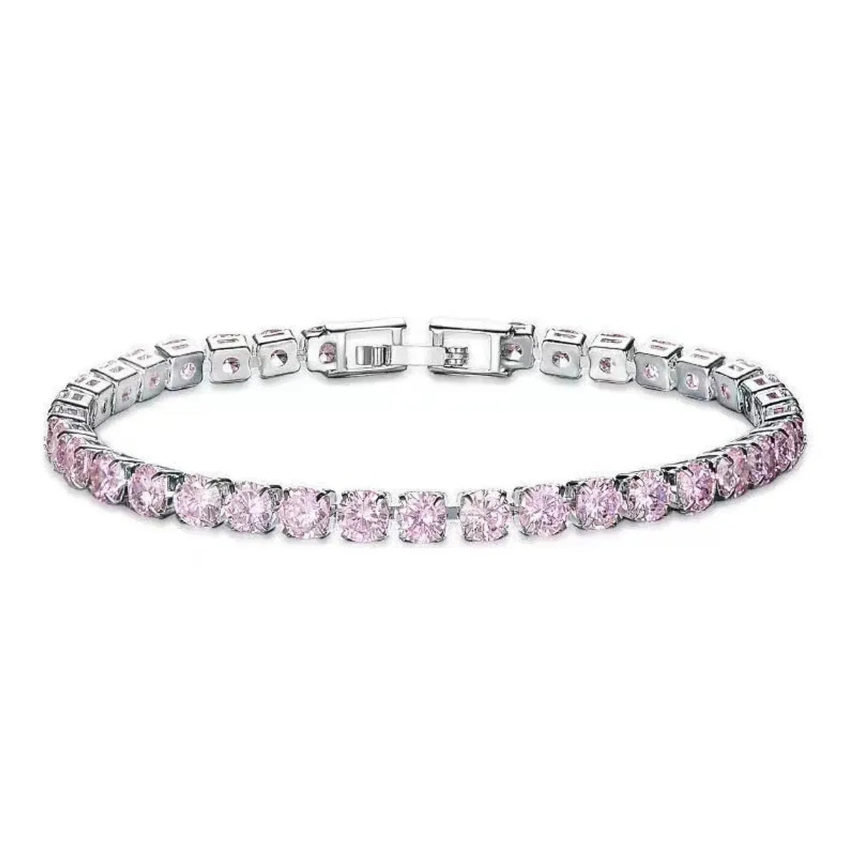 Classic 4mm Cubic Zirconia Tennis Bracelet - Gold & White Gold
