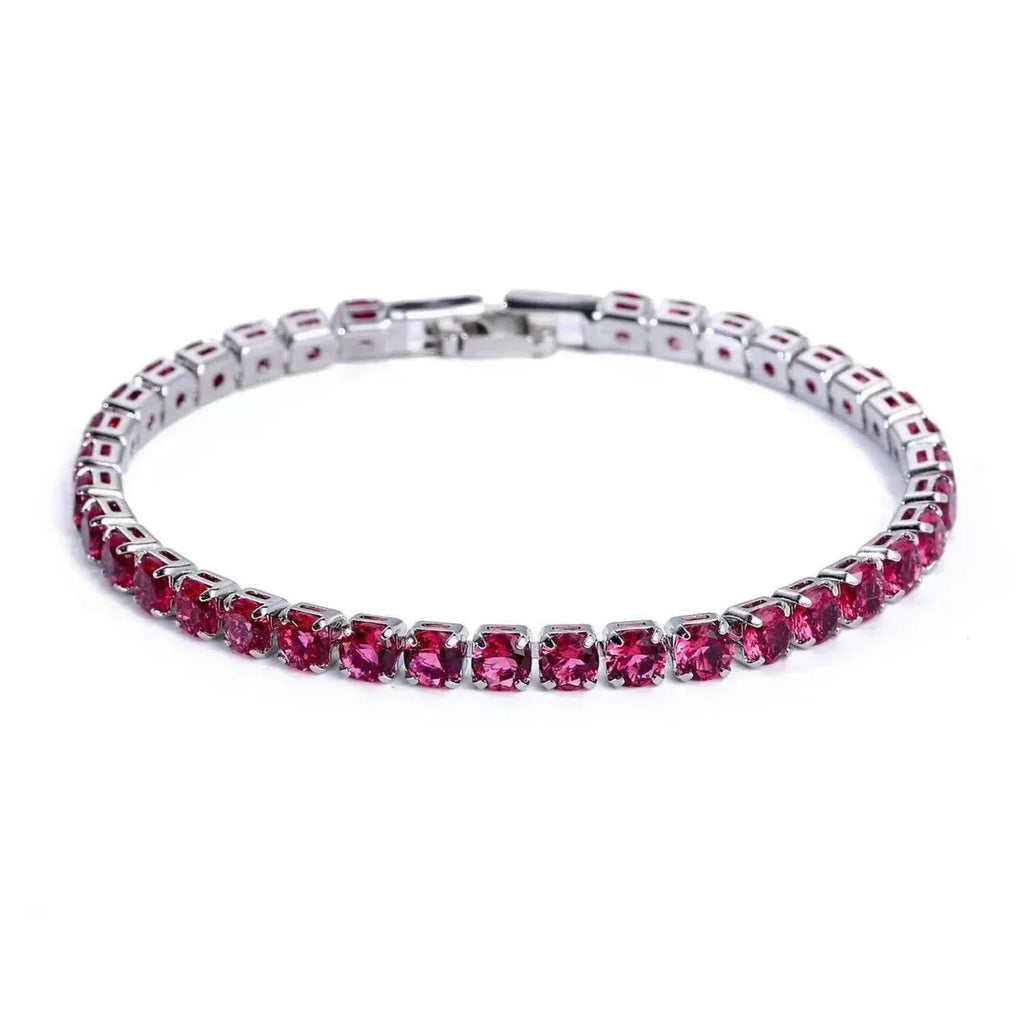 Classic 4mm Cubic Zirconia Tennis Bracelet - Gold & White Gold