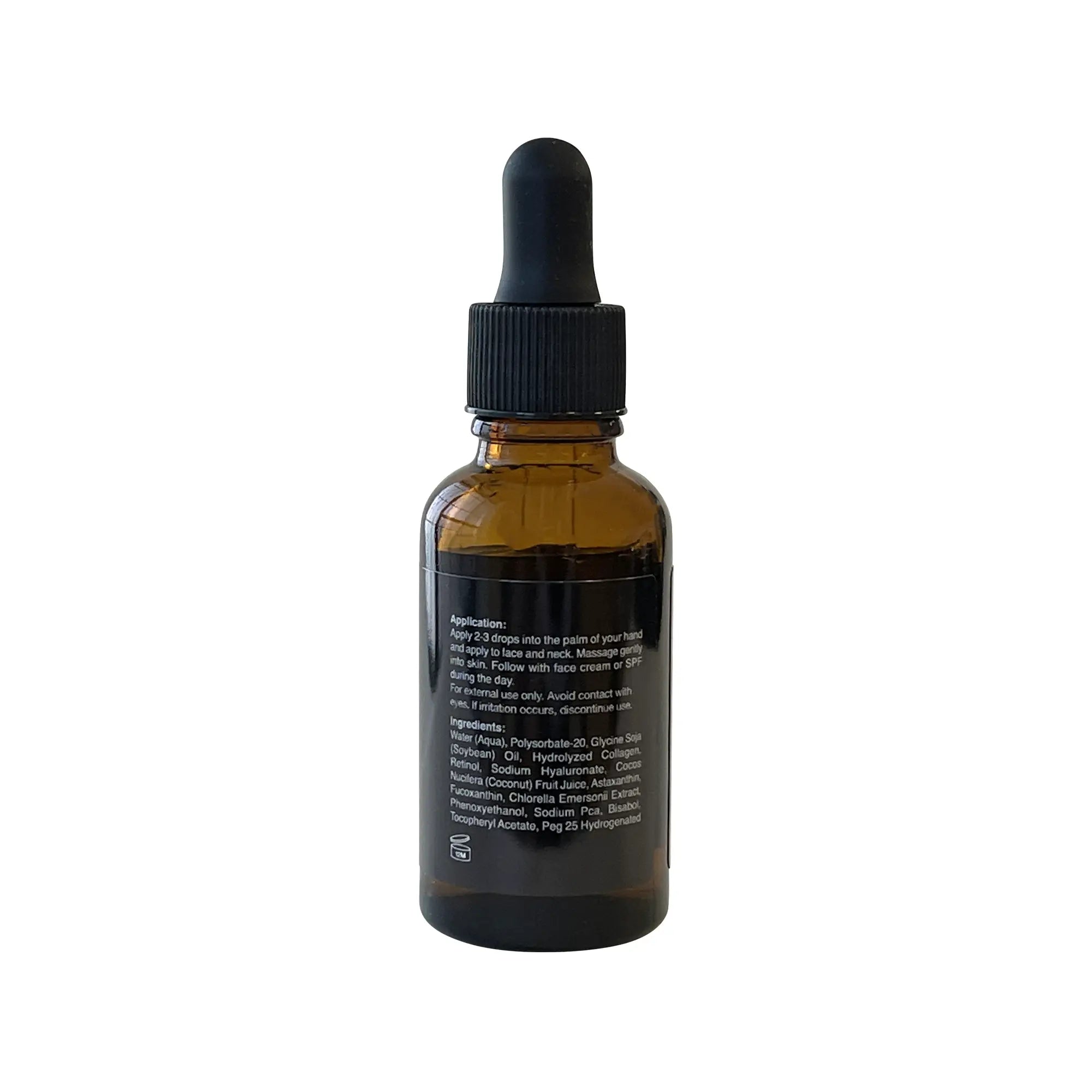 Linda's Look Collagen and Retinol Serum, face serum bottle back label with ingredients and directions