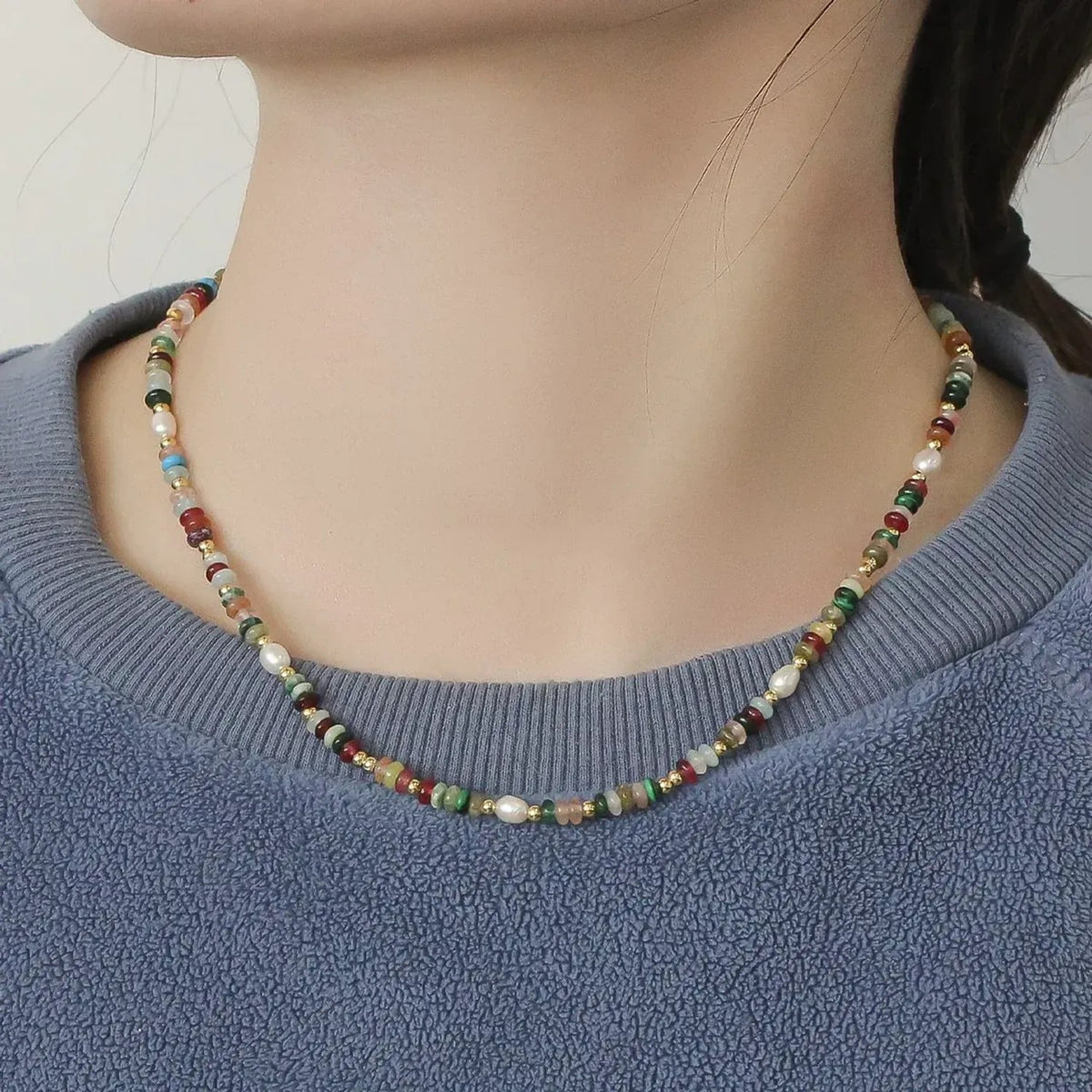 Confetti Tourmaline & Freshwater Pearl Hand-Knotted Strand - Necklace or Bracelet