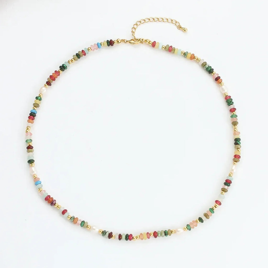 Confetti Tourmaline & Freshwater Pearl Hand-Knotted Strand - Necklace or Bracelet