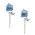 Linda's Look — Denim Fringe Chain Earrings by Linda's Look