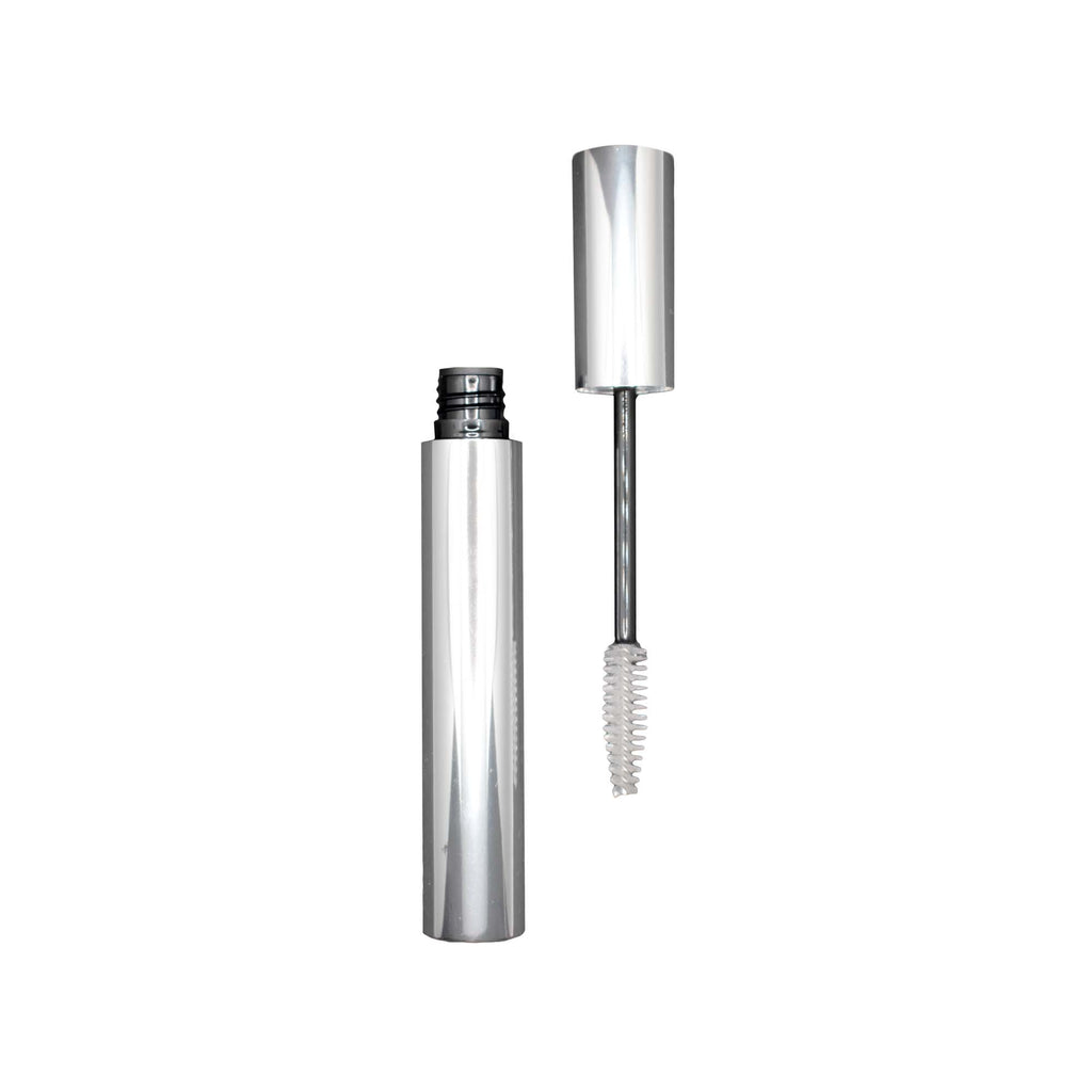 Linda's Look Eyebrow Gel in Clear, clear brow gel shown with the spoolie wand out of the tube