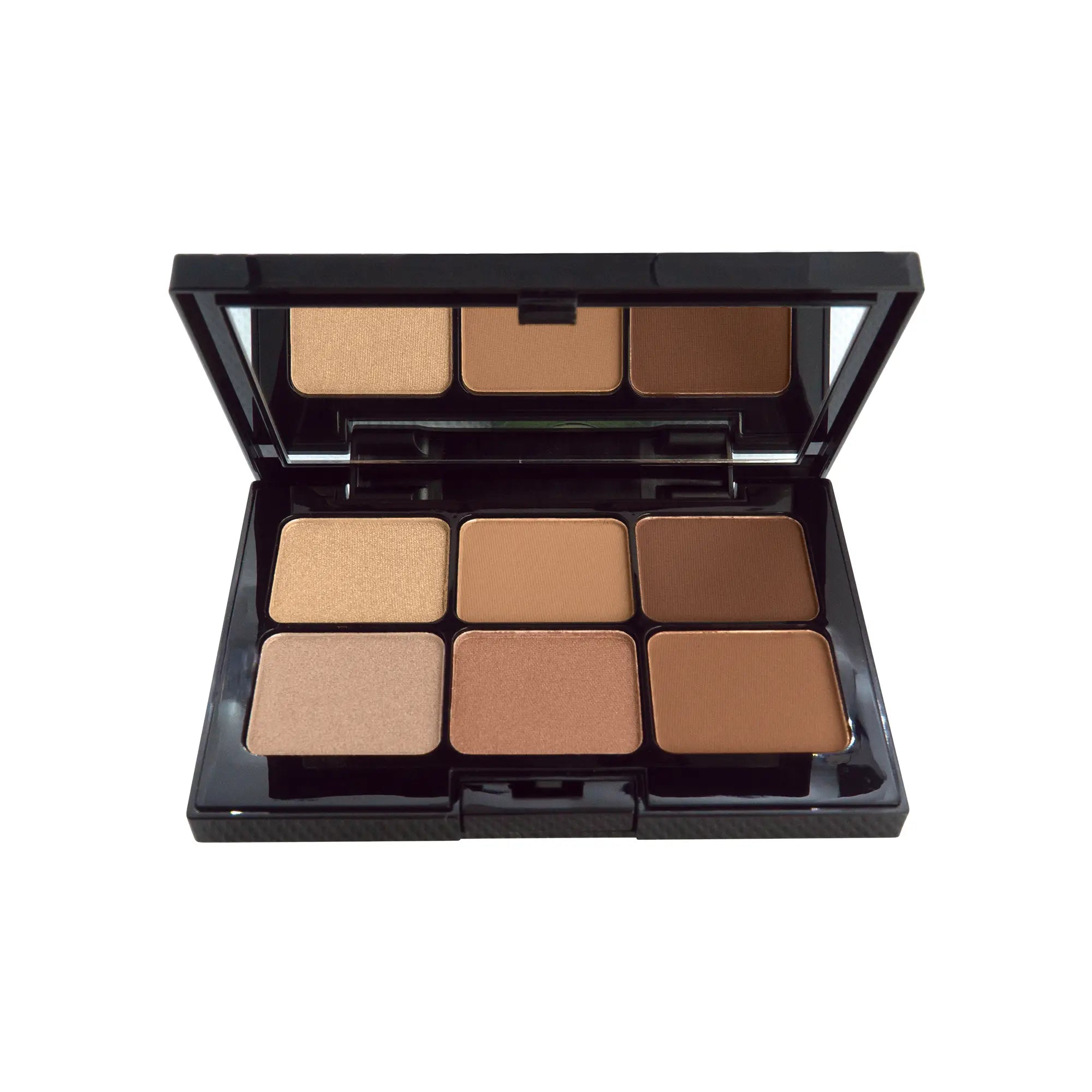 Linda's Look Eyeshadow Palette in Caramel Kiss, eyeshadow palette open showing all six warm neutral shades