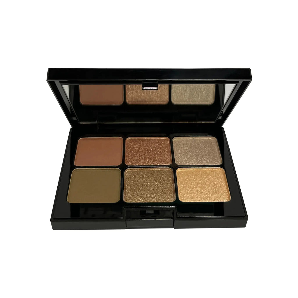 Linda's Look Eyeshadow Palette in Shimmy, eyeshadow palette open showing all six shimmering shades